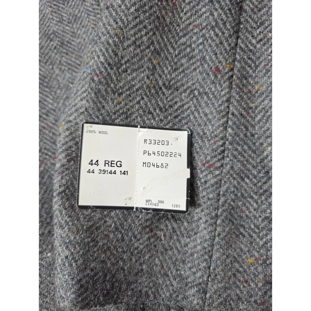 Vintage Imperial Haggar Wool Blazer 44R Gray Herringbone USA $115